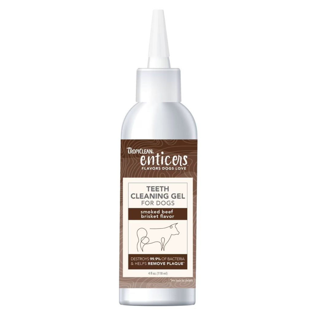 TropiClean Fresh Breath Enticers Smoked Beef Brisket Oral Care Kit for Dogs, 2oz