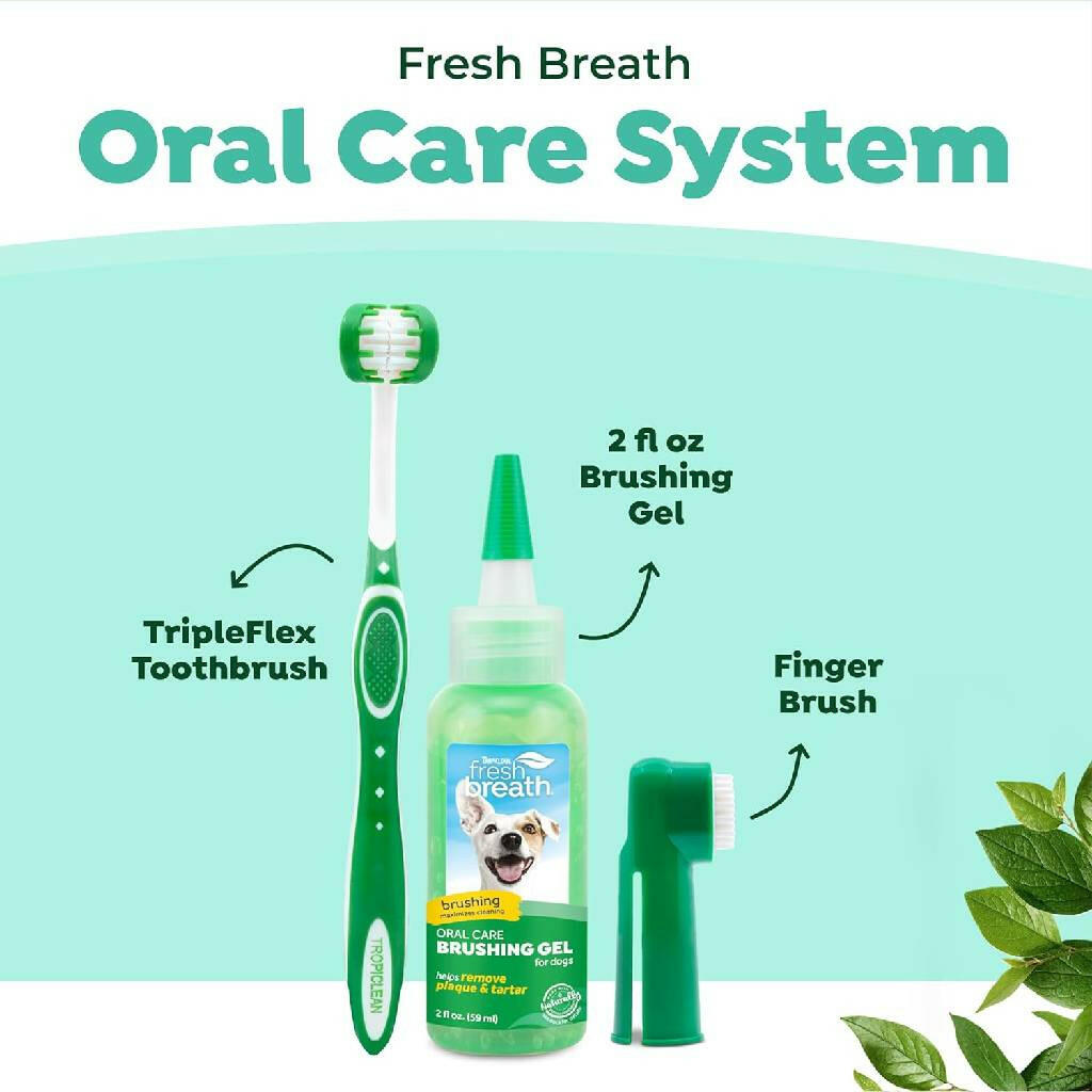 TropiClean Fresh Breath Oral Care Kit for Small & Medium Dogs