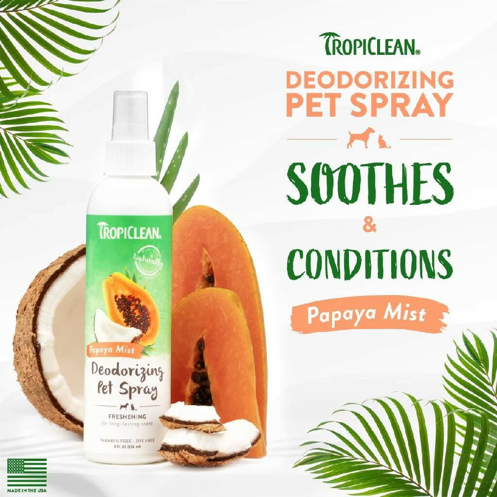 Tropiclean Papaya Mist Deodorizing Pet Spray (8 oz)