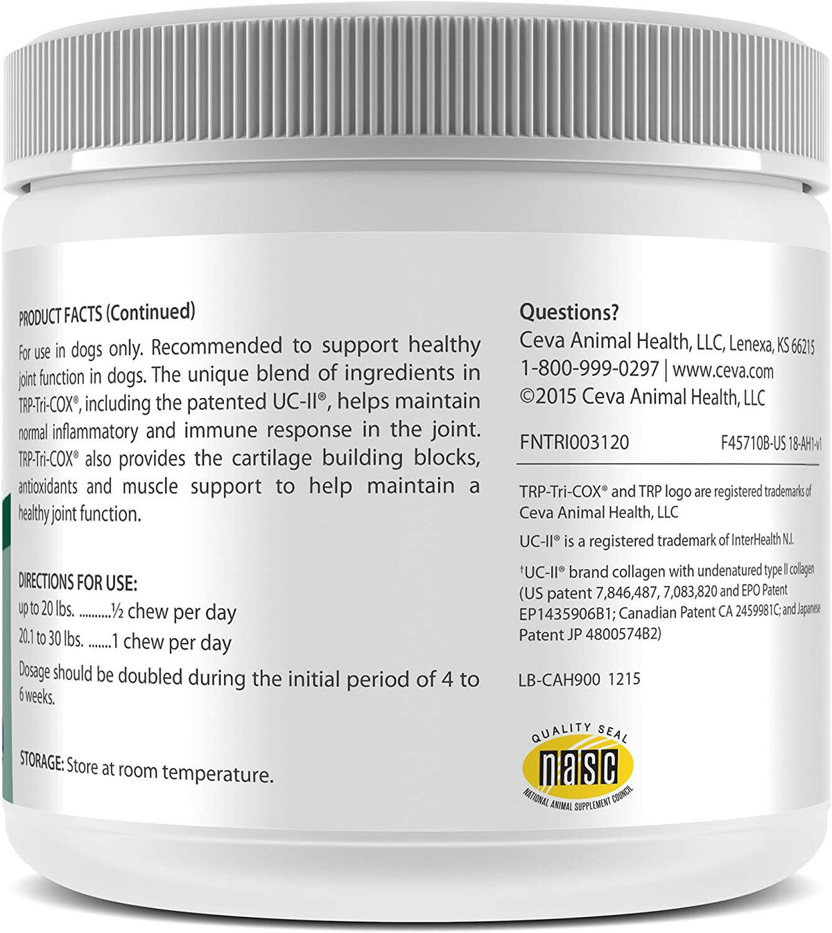 TRP-Tri-Cox Soft Chews Joint Support for Small Dogs & Puppies (120 Mini Chews)