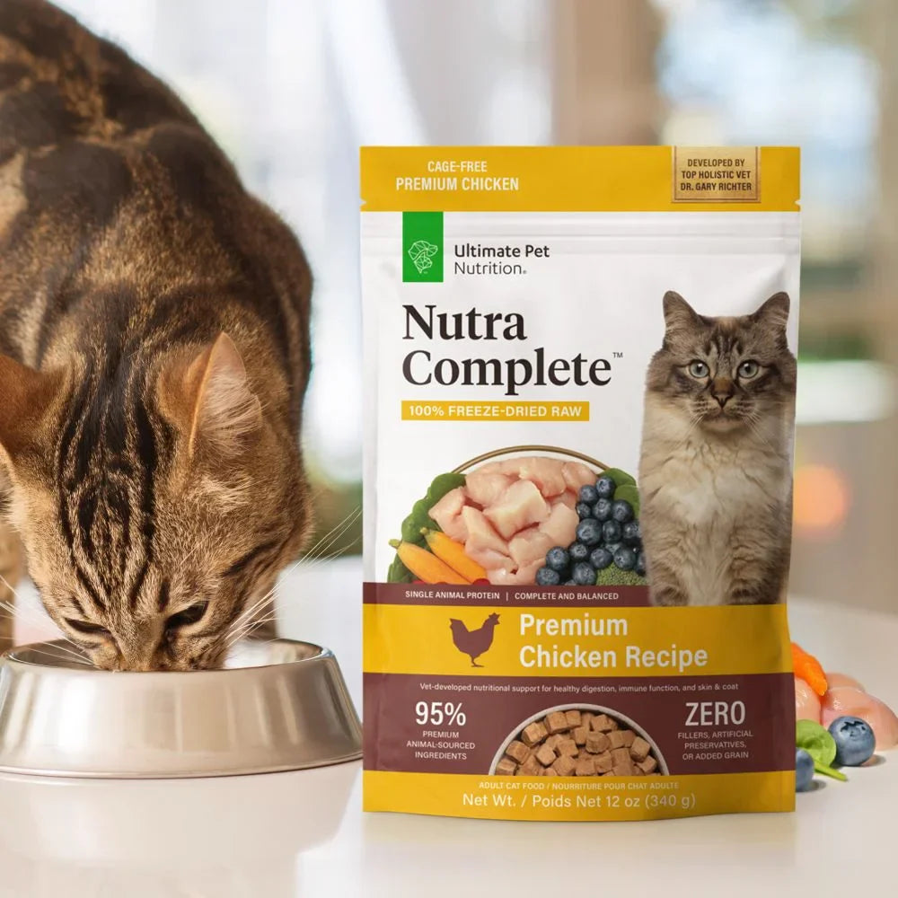 Ultimate Pet Nutrition Nutra Complete Premium Chicken Freeze-Dried Raw Cat Food, 12-oz