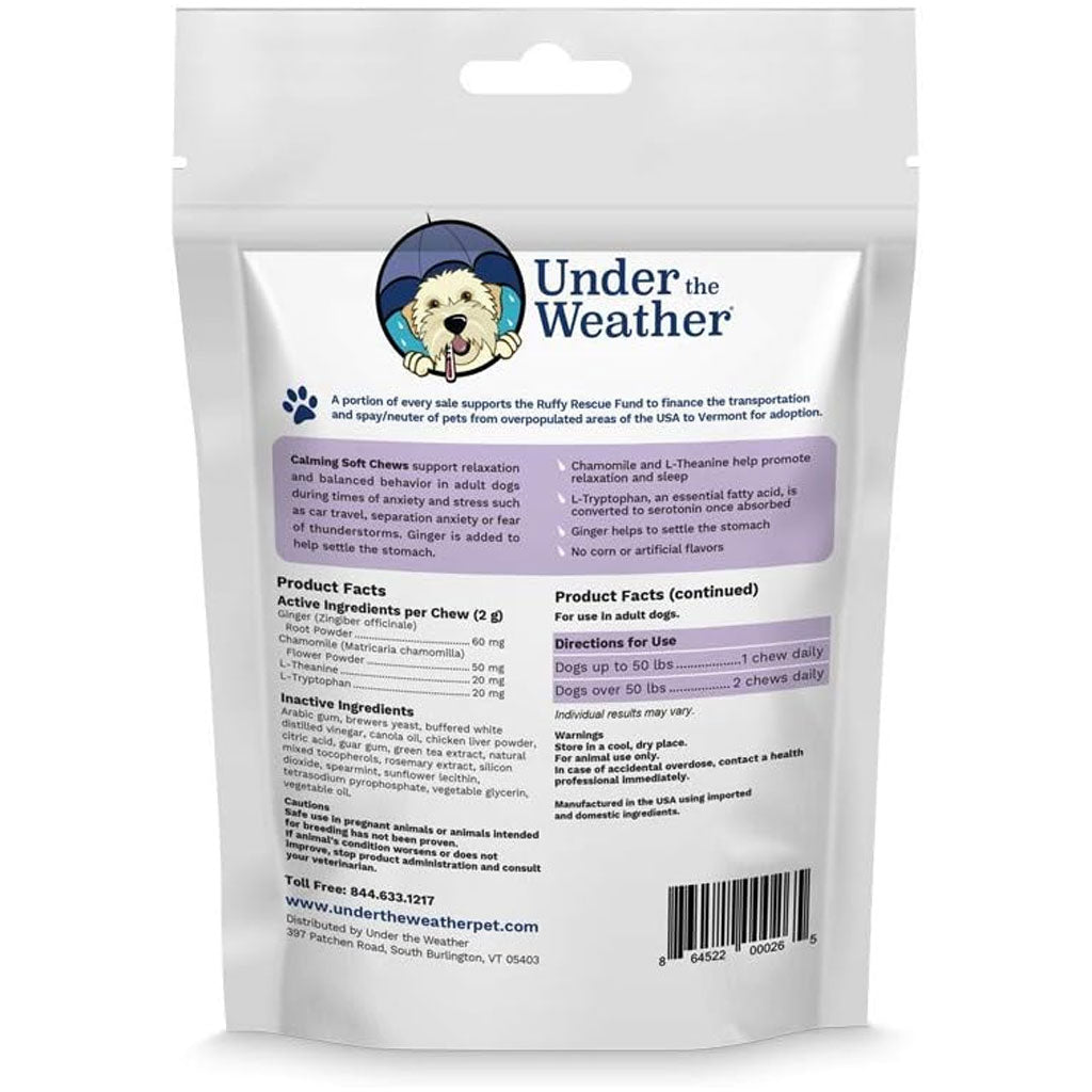 Under the Weather Calming Soft Chews for Dogs, 60 chews