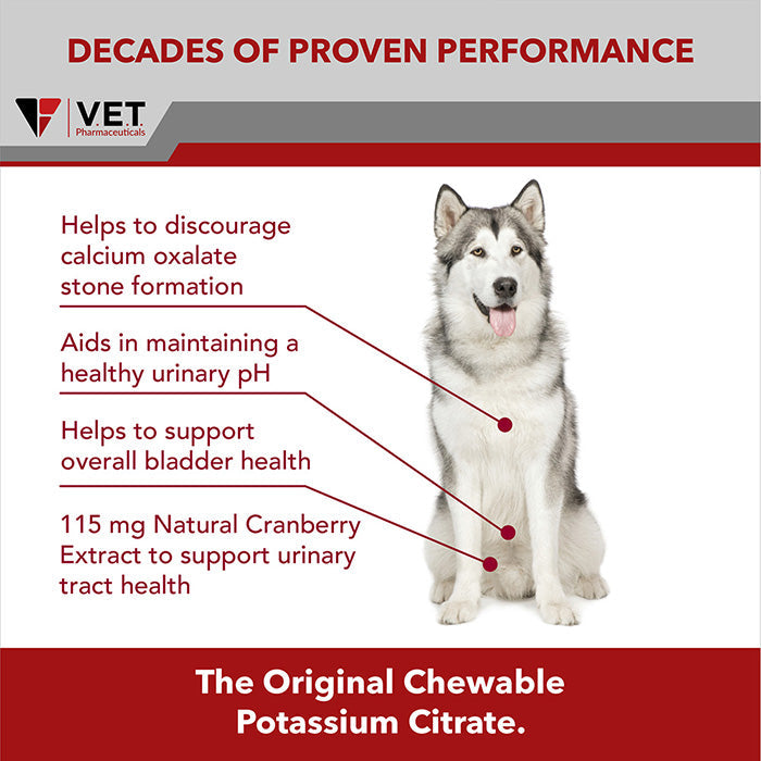 V.E.T Pharmaceuticals K-CIT-V Plus Cranberry Chewable Tablets for Dogs, 100-count