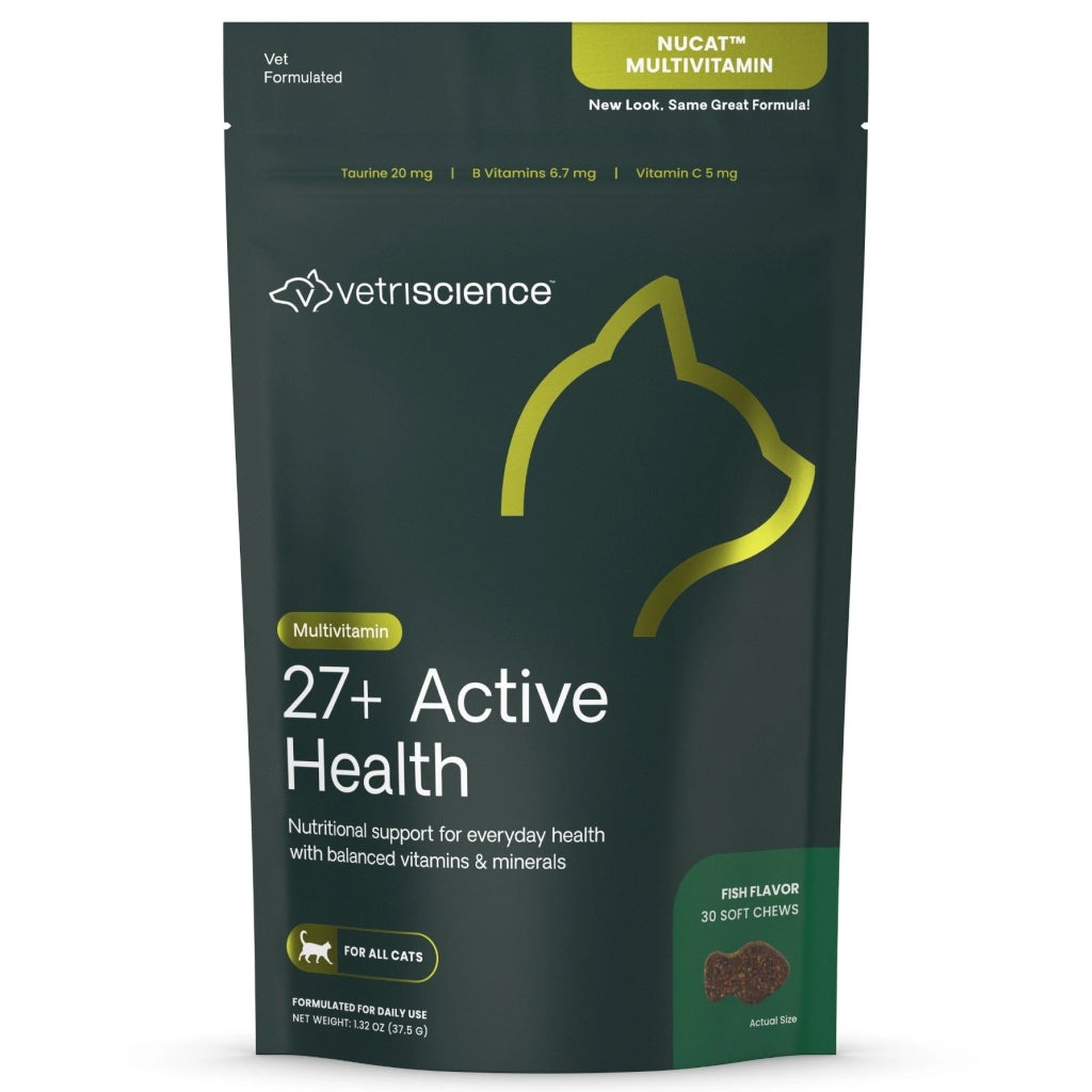 VetriScience 27+ Active Health NuCat MultiVitamin Chews for Cats (30 Soft Chews)