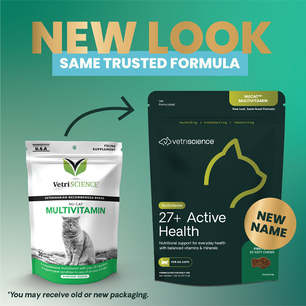 VetriScience 27+ Active Health NuCat MultiVitamin Chews for Cats (30 Soft Chews)