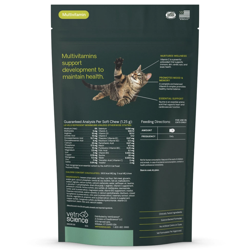 VetriScience 27+ Active Health NuCat MultiVitamin Chews for Cats (30 Soft Chews)