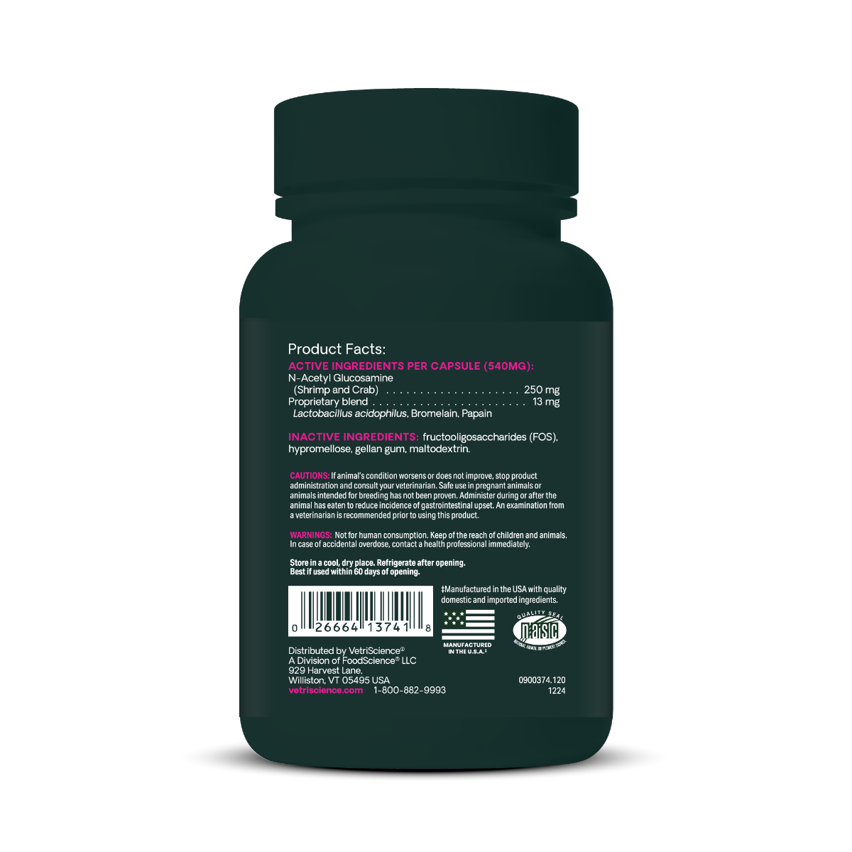 VetriScience Acetylator Digestive Supplement for Cats & Dogs (120 caps)