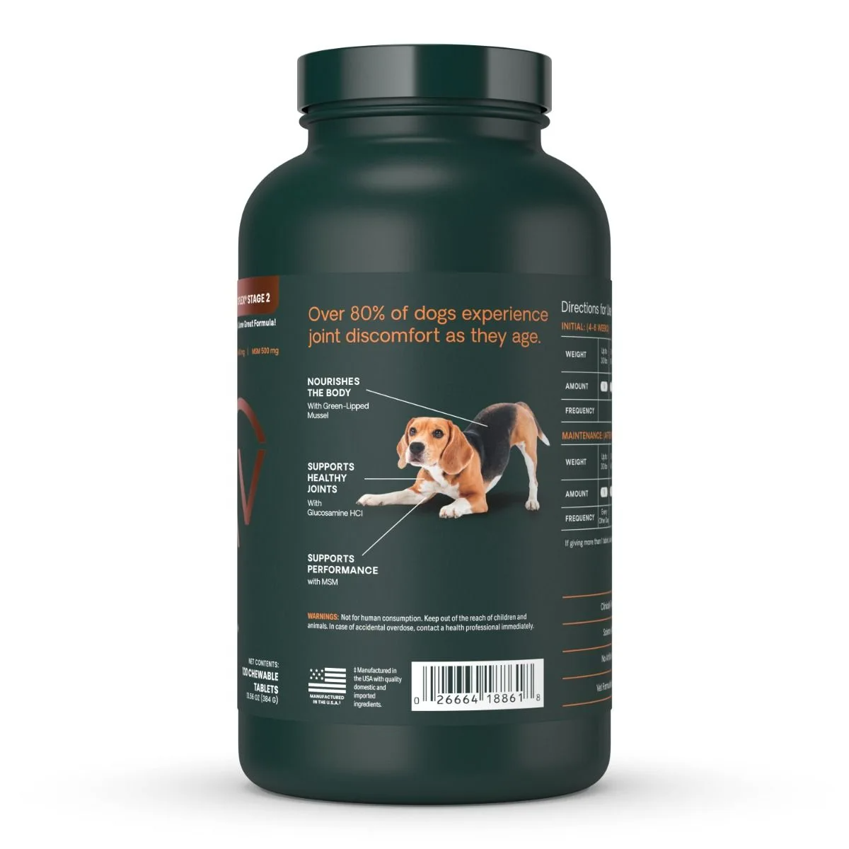 VetriScience GlycoFlex 2 Joint Supplement for Dogs (120 chewable tablets)