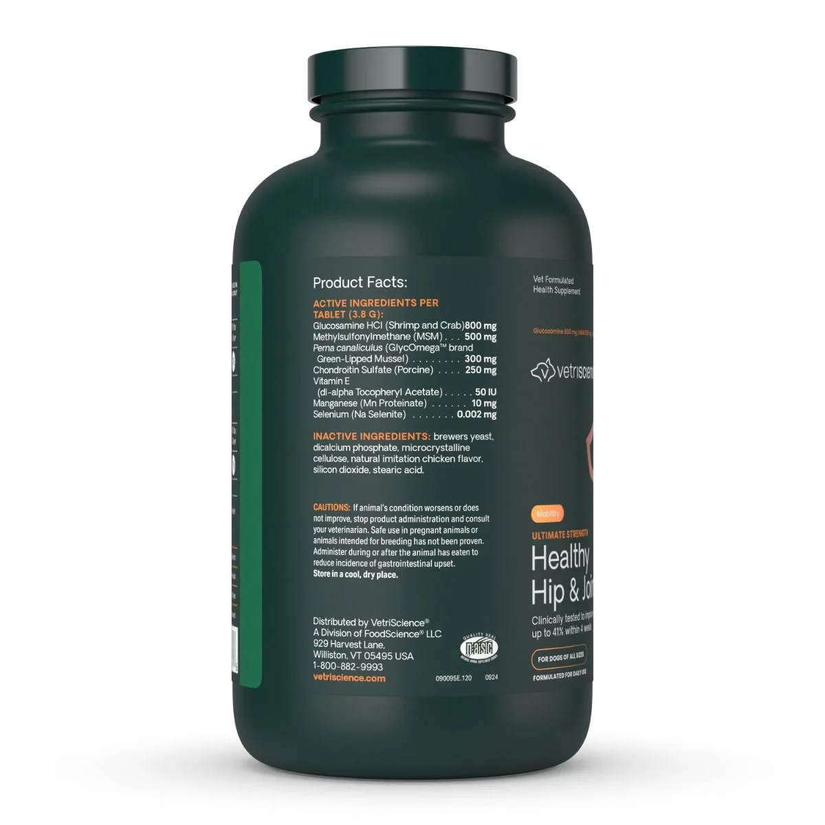 VetriScience GlycoFlex Plus Joint Supplement for Dogs (120 chewable tablets)