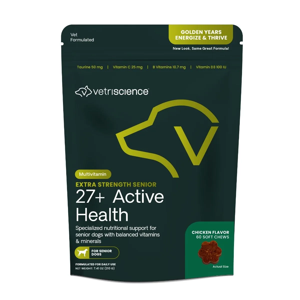 VetriScience Golden Years Energize and Thrive Multivitamin for Senior Dogs (60 soft chews)