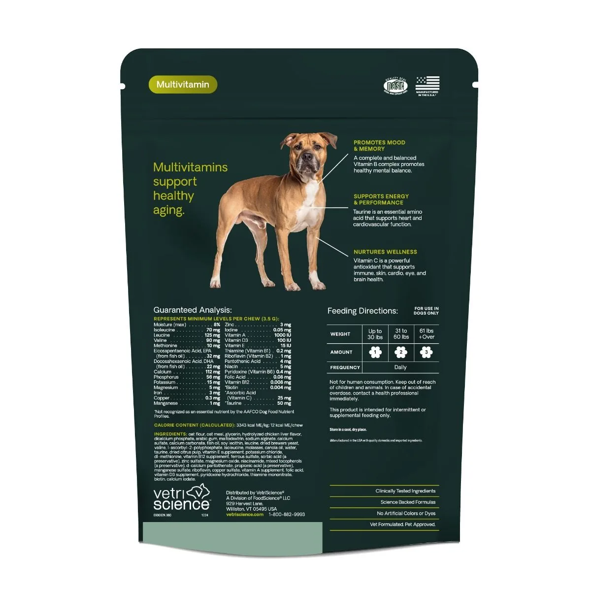VetriScience Golden Years Energize and Thrive Multivitamin for Senior Dogs (60 soft chews)