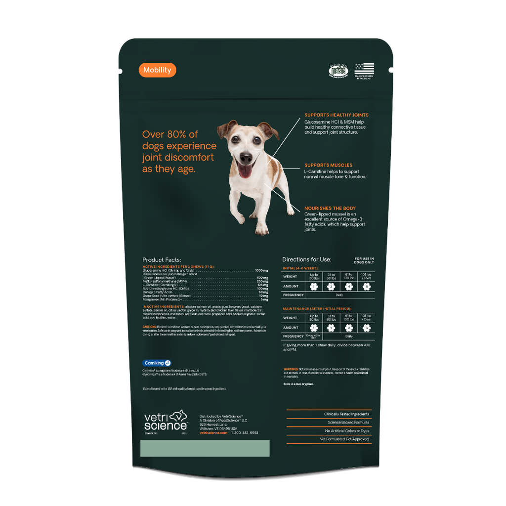 VetriScience Golden Years Strength and Stability Joint Support for Senior Dogs (60 soft chews)