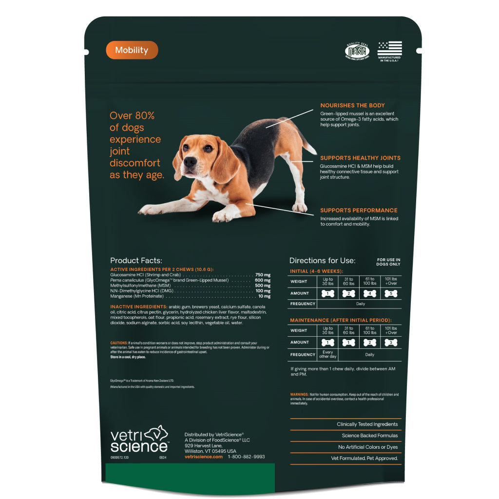 VetriScience Healthy Hip & Joint Chews for Dogs, Chicken Flavor (120 Soft Chews)