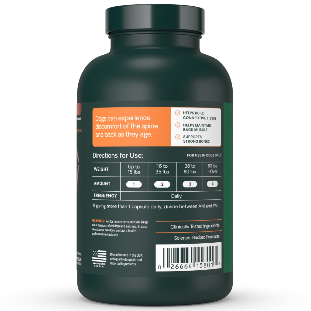 VetriScience Healthy Spine & Disc Capsule for Dogs (180 Capsules)