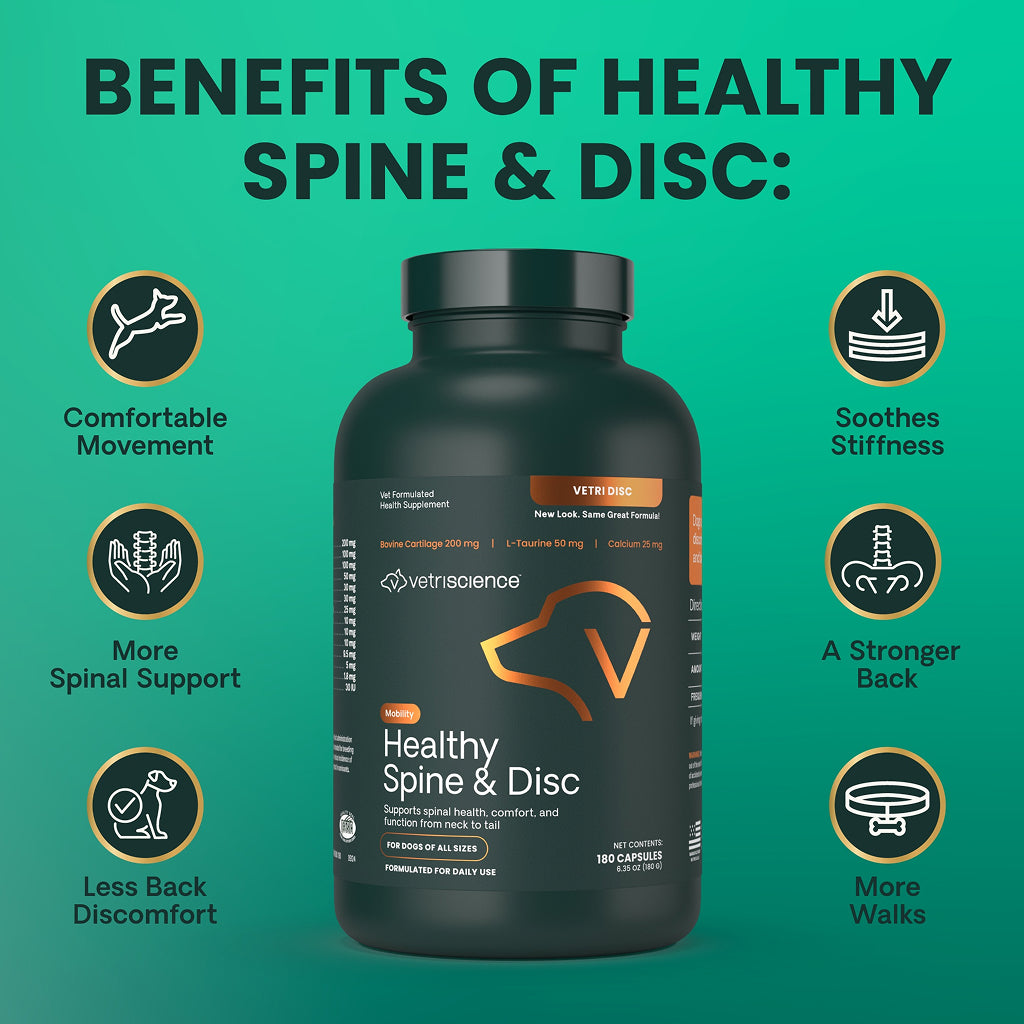 VetriScience Healthy Spine & Disc Capsule for Dogs (180 Capsules)