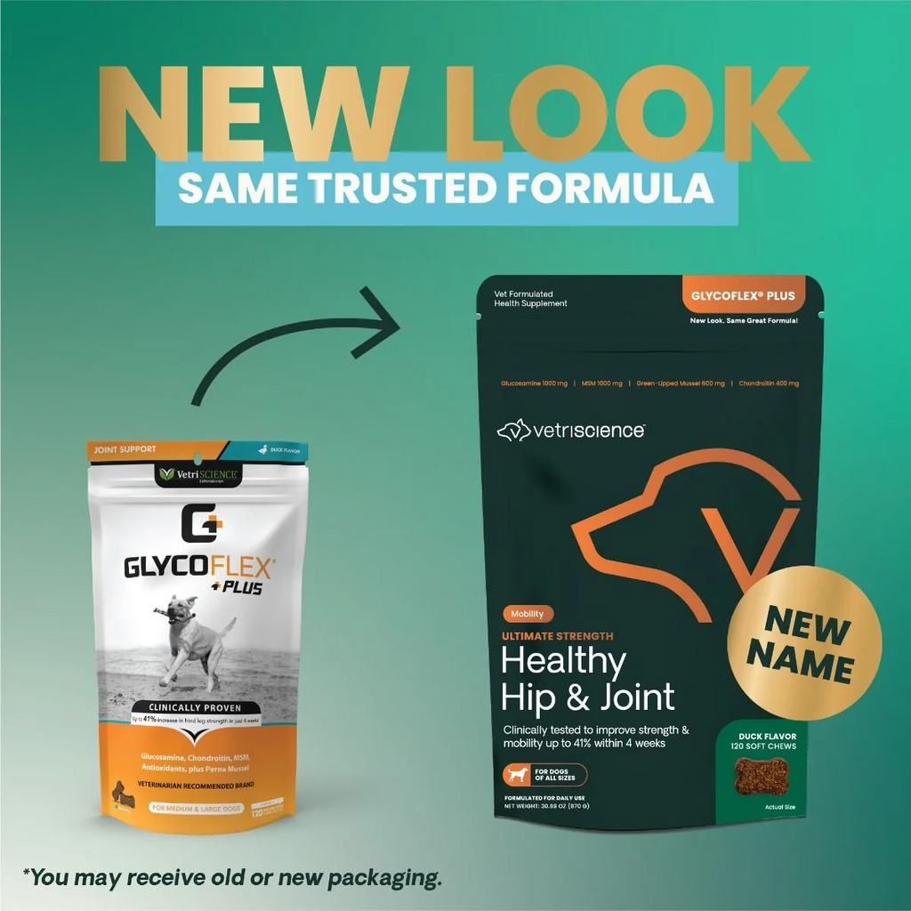 VetriScience Ultimate Strength Healthy Hip & Joint GlycoFlex Plus Soft Chews for Dogs, Duck Flavor