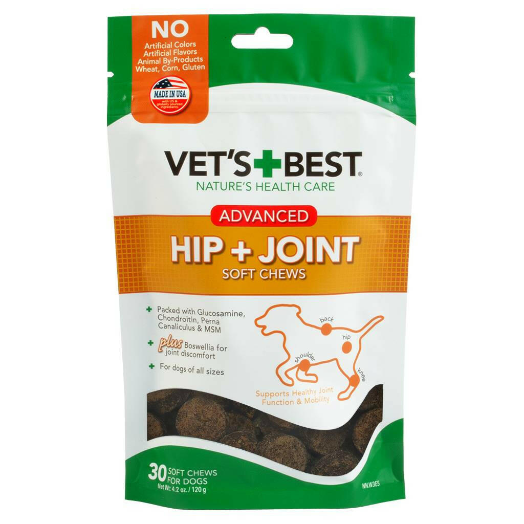Vet's Best Hip + Joint Advanced Supplement For Dogs (30 Soft Chews)
