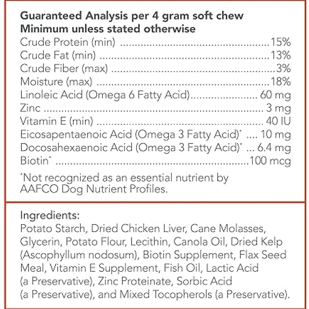 Vet's Best Skin & Coat Chews Supplement for Dogs (30 soft chews)