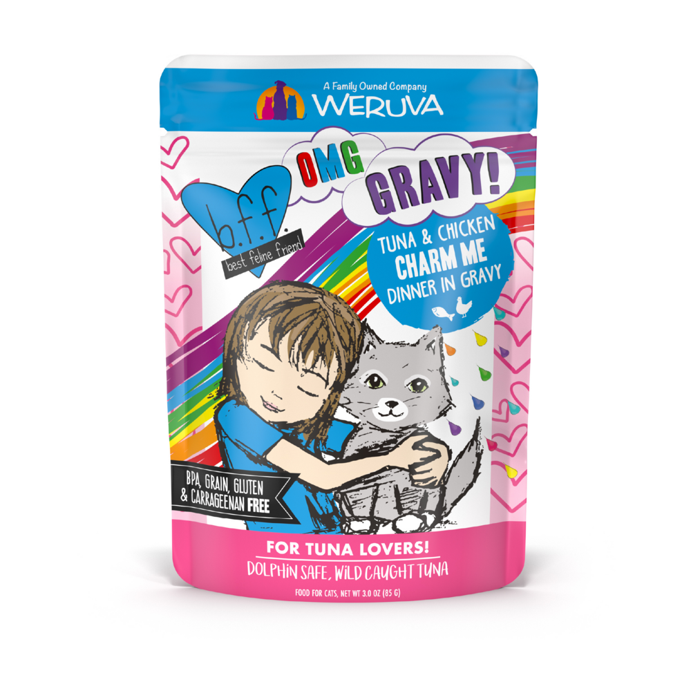 Weruva BFF Tuna & Chicken Charm Me Recipe Pouches Wet Cat Food, 3-oz, case of 12