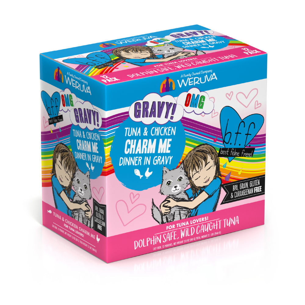 Weruva BFF Tuna & Chicken Charm Me Recipe Pouches Wet Cat Food, 3-oz, case of 12