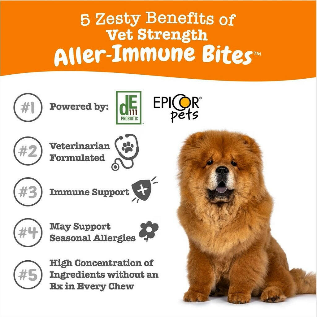Zesty Paws Vet Strength Aller-Immune Bites Smoked Cheese Flavored Immune Support Chews for Dogs (90 ct)