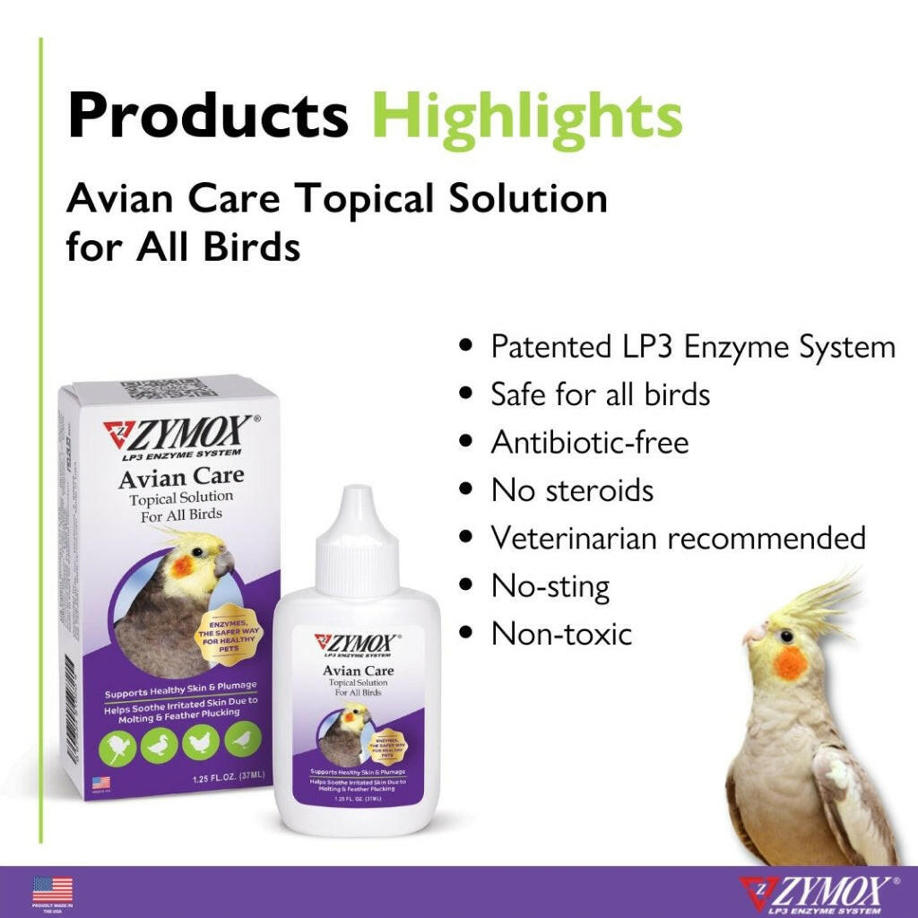 Zymox Avian Care Topical Solution w/o Hydrocortisone