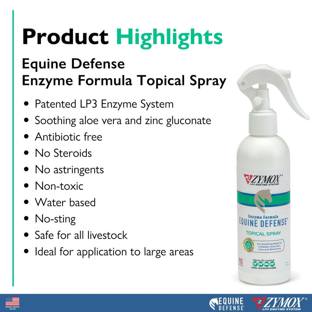 Zymox Equine Defense Enzyme Formula Topical Spray, 8-oz