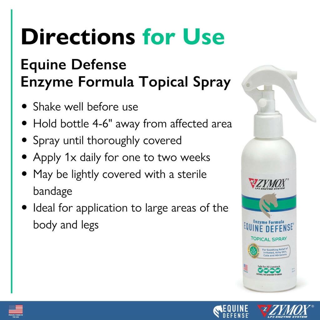 Zymox Equine Defense Enzyme Formula Topical Spray, 8-oz