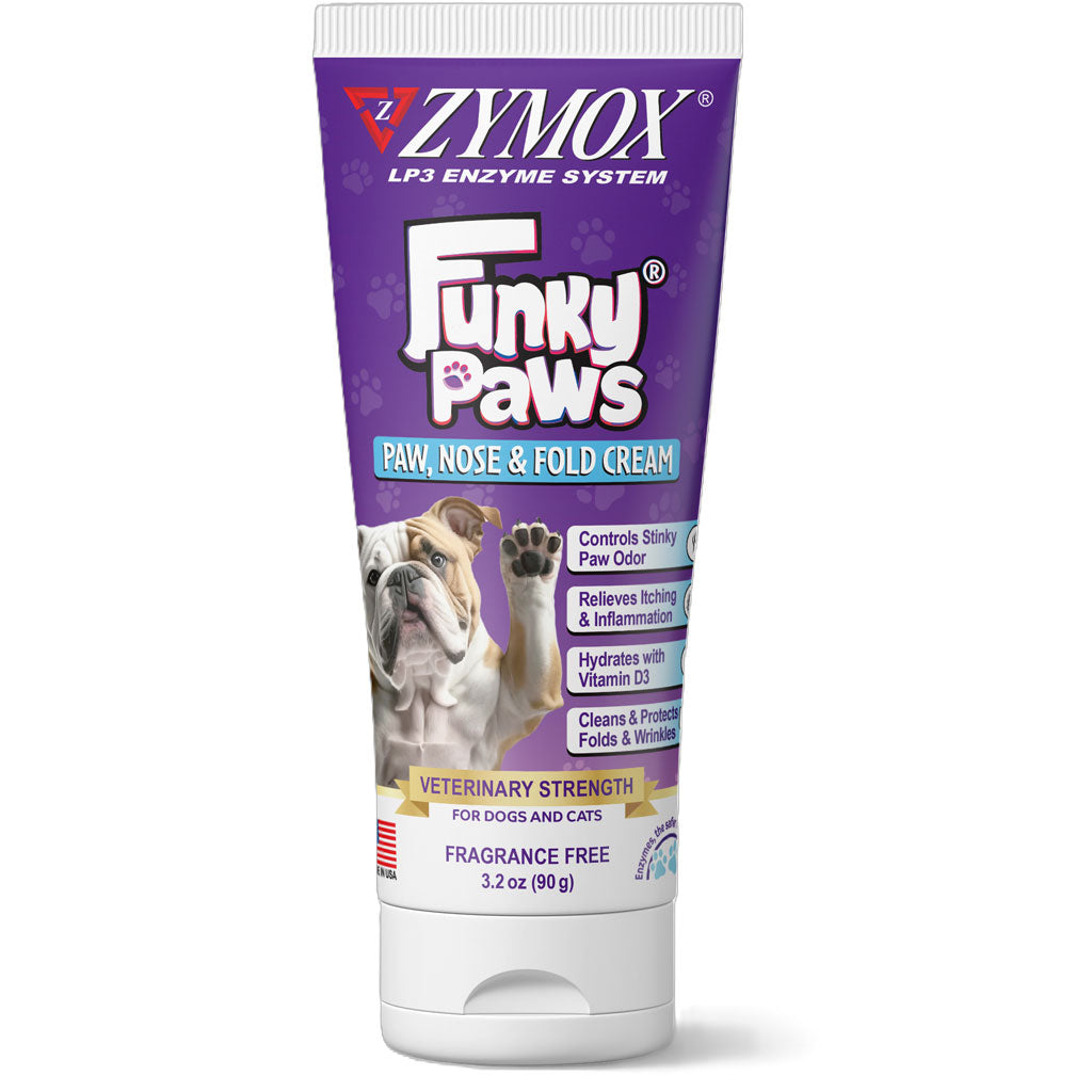 Zymox Funky Paws Cream for Dogs & Cats, Fragrance Free, 3.2-oz