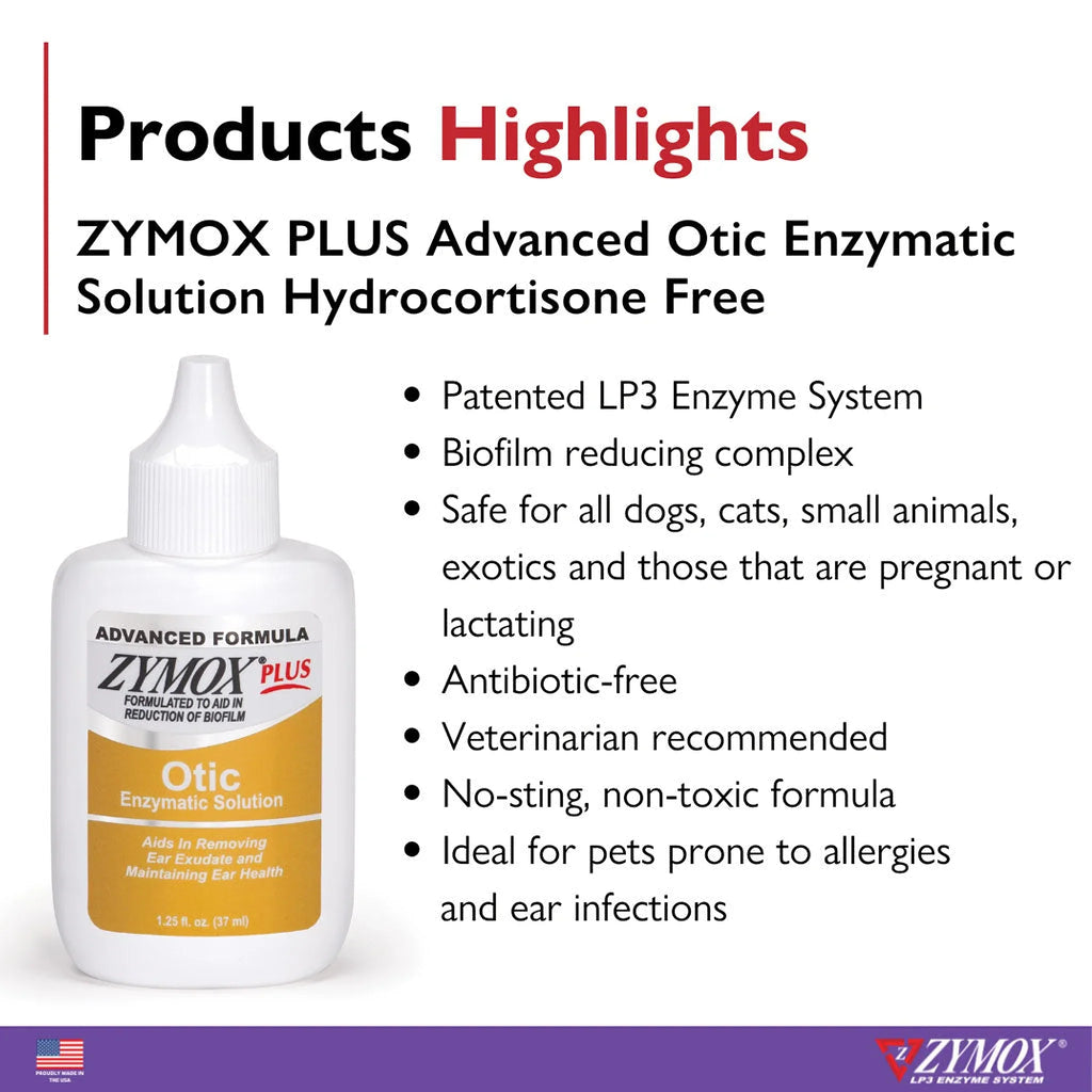 Zymox Plus Advanced Otic Ear Treatment without Hydrocortisone